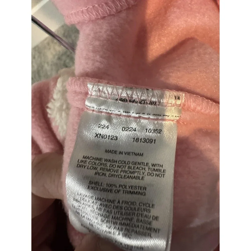 Columbia Snowsuit Baby Girls 6-12 Months Pink Fleece Hooded Footed Bunting Zip